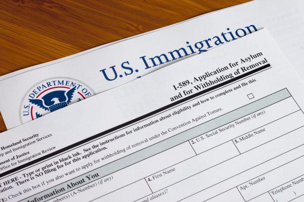Application for asylum and for withholding of removal to fill out